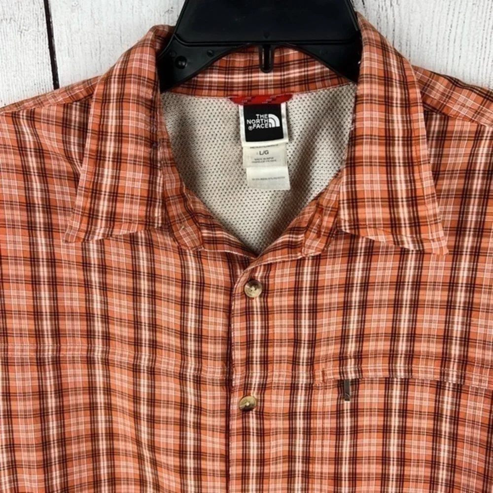 The North Face Men's Plaid Fishing Shirt Sz Large Short‎ Sleeve Ventilated